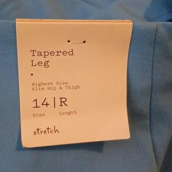 A New Day Blue Tapered Leg High Rise Stretch Ankle Length Dress Pants Women’s - Picture 10 of 10